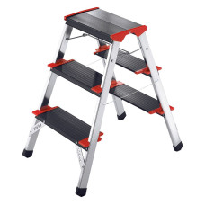 Двухсторонняя анодированная стремянка Hailo ChampionsLine L90 225 2x3 4423-001 Двухсторонняя анодированная стремянка Hailo ChampionsLine L90 225 2x3 4423-001